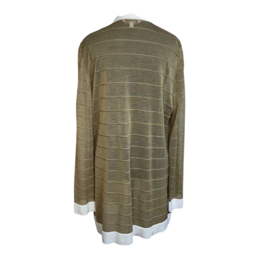 Misook XL Camel Cream Draped Waterfall Cardigan Lightweight Knit - Picture 4 of 9